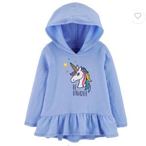 Hooded unicorn peplum tunic